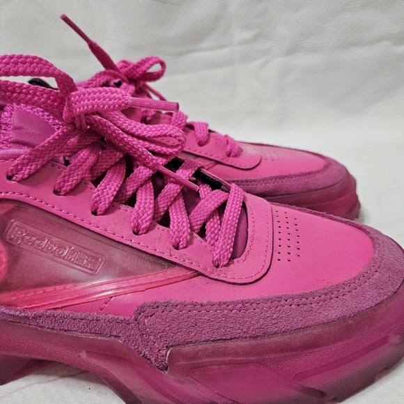 Reebok Club C Cardi B Dynamic Pink Sneakers Women's 7 Shoes Activewear EUC - Picture 5 of 11